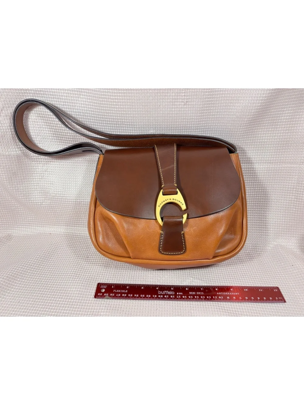 Dooney & Bourke Derby Florentine Large Flap shoulder bag two-tone brown leather